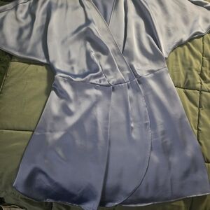 H&M Lavender Satin Wrap Mini Dress